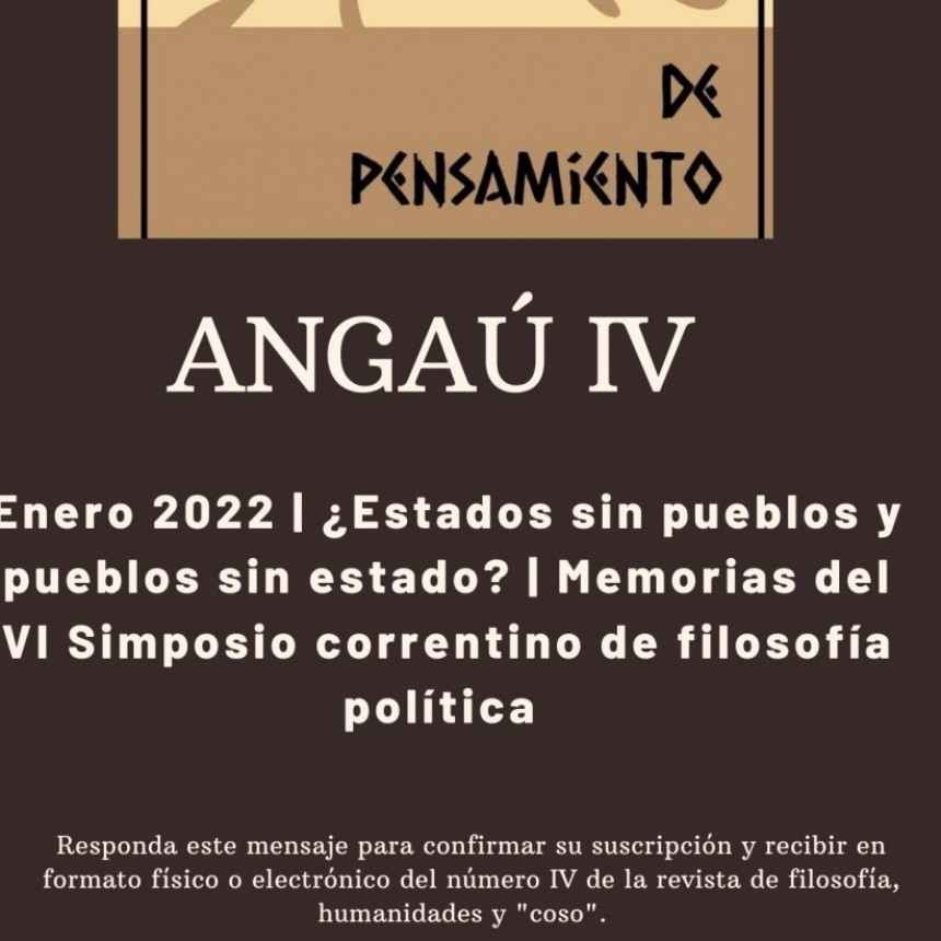 Asoma el IV n&uacute;mero de la revista de filosof&iacute;a, humanidades y coso "Anga&uacute;".