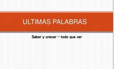 Palabras finales