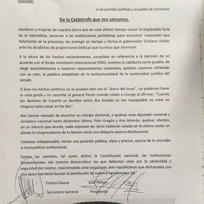 "De la Cat&aacute;strofe que nos salvamos".