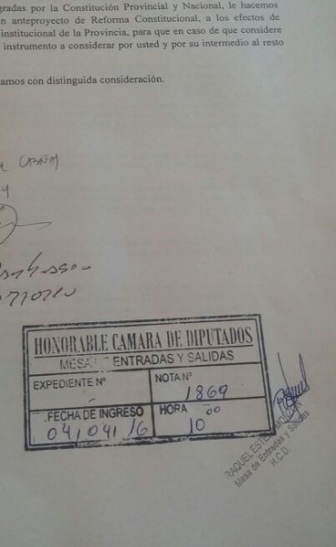 Se present&oacute; el Proyecto de Reforma Constitucional.