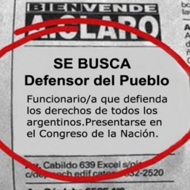 Solicitan al Congreso de la Naci&oacute;n que promueva la designaci&oacute;n del Defensor del Pueblo de la Naci&oacute;n.