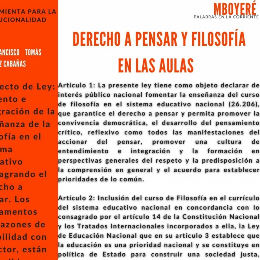 La crucial diferencia entre el derecho al pensamiento consagrado y el derecho a pensar a consagrar. 