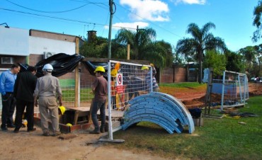Proverbial Obra de desag&uuml;e se desarrolla en la Bella Vista gestionada por el Intendente Ch&aacute;vez.