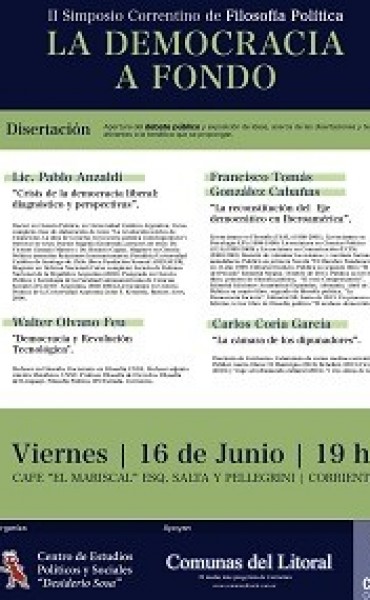 Previa del II Simposio Correntino de Filosof&iacute;a Pol&iacute;tica.