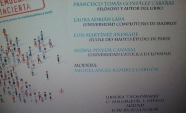 Libro de Correntino se presenta en Madrid. 