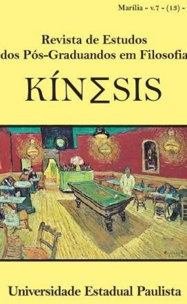Autor Correntino publicado en la revista internacional de filosof&iacute;a &ldquo;K&iacute;nesis&rdquo; editada por la Universidad Estadual Paulista (Brasil)