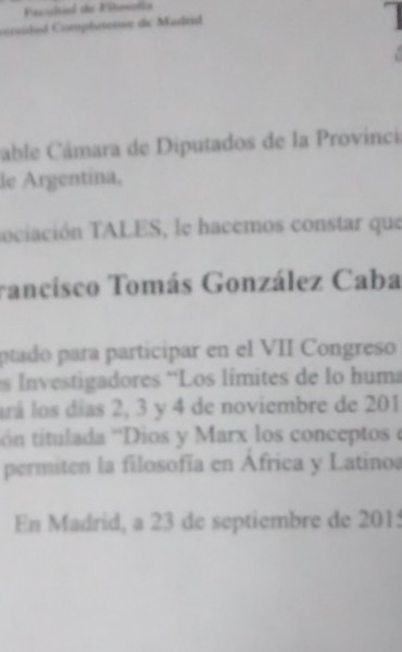 Nuevamente desde la Complutense de Madrid, aceptan a intelectual Correntino.