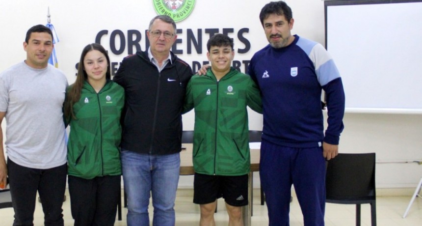 Jorge Terrile recibi&oacute; a los pesistas correntinos que se destacaron en el mundial de Espa&ntilde;a.