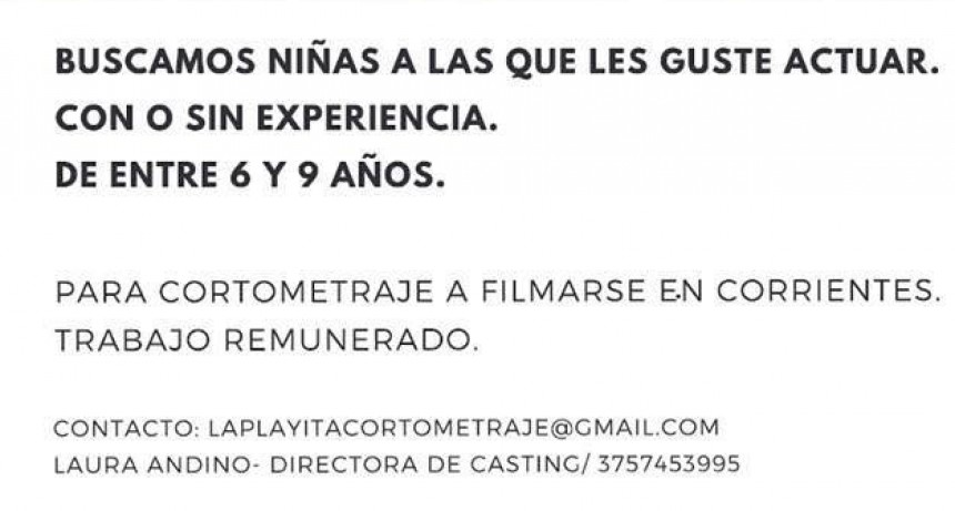 Buscando a la Protagonista del corto LA PLAYITA