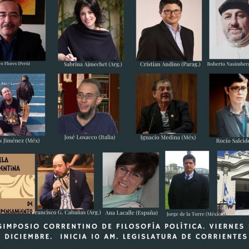 En la legislatura de Corrientes se llevar&aacute; a cabo el VI Simposio correntino de filosof&iacute;a pol&iacute;tica.